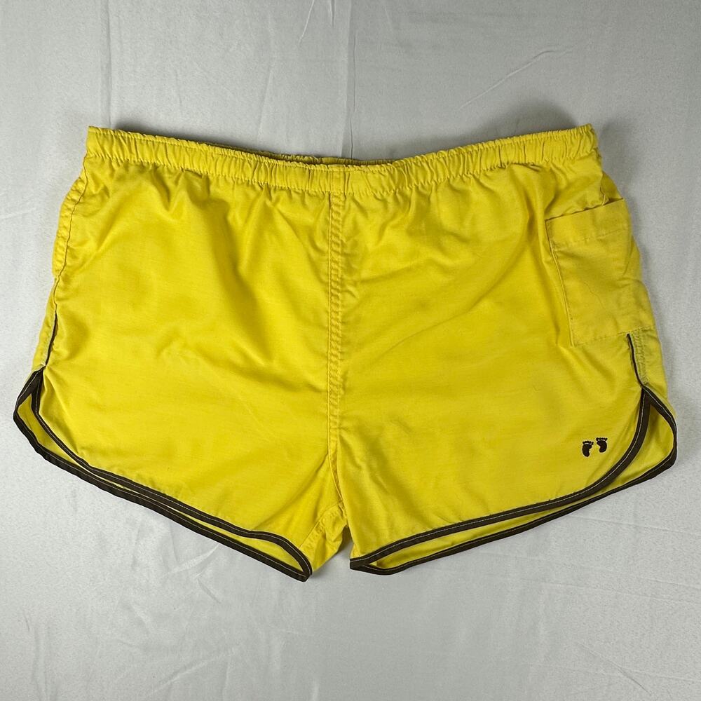 Vintage Hang Ten Yellow Swim Trunks Shorts L